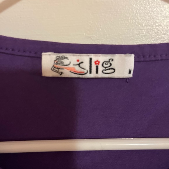 Purple med, mid dress, long sleeves - Picture 2 of 3